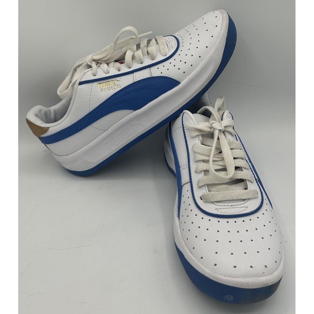 Puma GV Special 388340-01 White Blue Sneakers Boys Size 5.5